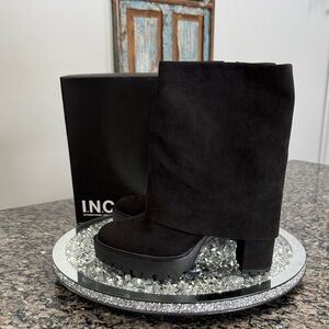 I.N.C. Black skirted Platform lug sole Ankle Boots NEW 9.5